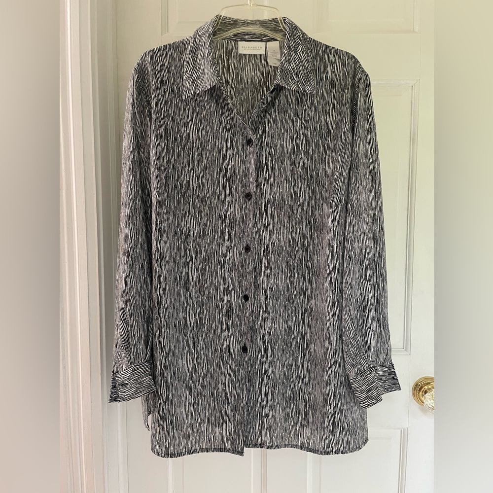 Liz Claiborne Black and White Animal Print Blouse